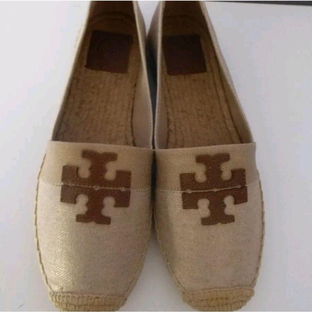 TORY BURCH LOGO WESTON METALLIC ESPADRILLE - Picture 2 of 3